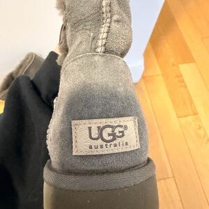 UGG Australia Gray Sheepskin Three-Button Boots